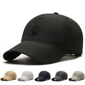 Men Quick Dry Breathable Mesh Baseball Cap Shield Letter R Embroidery Outdoor Adjustable Sports Casual Sun Hat