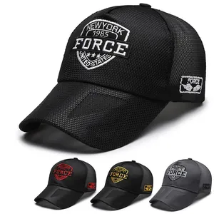 Mesh Breathable Baseball Cap Embroidered Letter New York Force Patch Sun Protection Outdoor Trucker Hat For Men Women