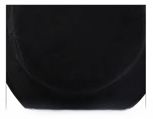 Detailed view of reinforced stitching on the crown of this black cotton bucket hat