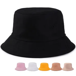 Unisex Minimalist Cotton Bucket Hat Sun Protection Foldable Wide Brim Fisherman Cap For Outdoor Travel Hiking Fishing Summer