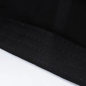 Classic black cotton baseball cap featuring reinforced stitching on the brim for outdoor sun protection