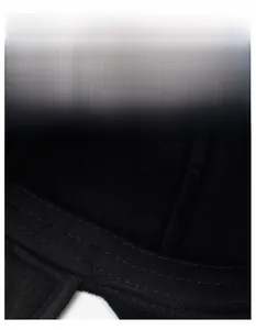 Detail showing the widened moisture-wicking sweatband inside the black winter baseball cap