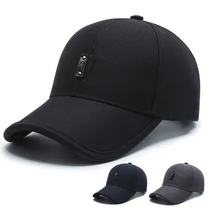 Unisex Adjustable Cotton Baseball Cap Vintage Outdoor Sport Hat With Leather Label Metal Rivet Sun Protection