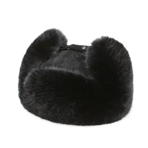 Tinta Unita Colbacco Invernale In Pelliccia Sintetica Camoscio Cappello Bomber Antivento Paraorecchi Berretto Da Sci Uomo Donna