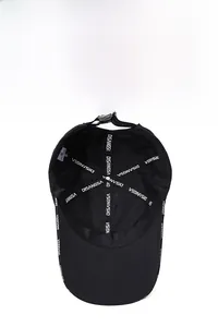 Detail view of the nylon baseball cap interior showing breathable fabric and strap