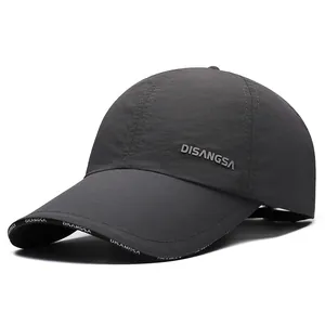 Deep grey waterproof nylon baseball cap with 3D DISANGSA logo for outdoor sports