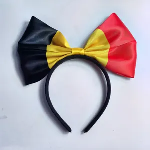 Schleife Stirnband mit Flaggenmuster in glänzendem Satin für Partys und Events