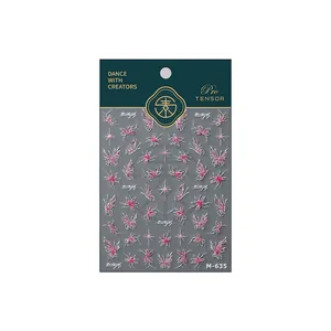 Adesivi per nail art con farfalle viola e stelle con confezione al dettaglio M-635