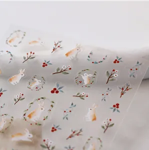 Détail de l'autocollant nail art TS-3849 avec motifs lapins et fleurs