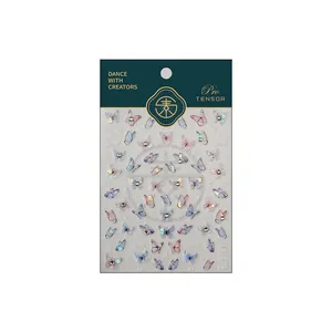 3D butterfly nail art stickers TL-179 with matte finish and iridescent butterfly decals