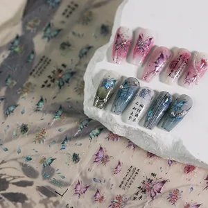 Pegatinas 3D holográficas japonesas de mariposa M-382 para decoración de uñas DIY