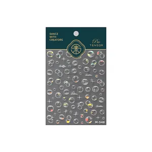 3D holographic bubble nail art stickers M-548 with stars and glossy texture on white background