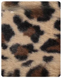 Close-up of the plush leopard print fabric with soft, warm, and breathable texture