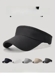 Detail showing breathable mesh panels and wide brim on these summer outdoor sun visors