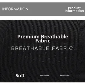 Detail of black breathable mesh fabric showing soft texture and sweat-wicking properties