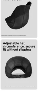 Detail of adjustable strap and breathable mesh fabric on black summer ivy cap