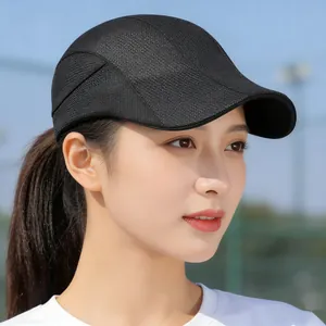 Breathable black mesh ivy cap for women in a stylish summer outdoor sport setting