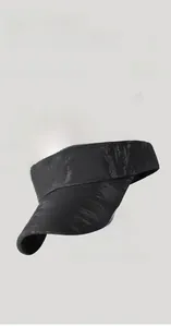 Macro shot of breathable black camouflage fabric of this ultra-lightweight sun visor hat