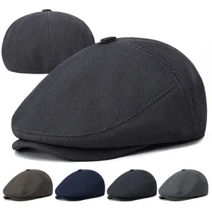 Retro Polyester Twill Newsboy Cap For Men Women Breathable Mesh Lining Flat Cap Sunshade Painter Hat Classic Outdoor Accessories