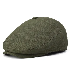 Olive green ivy cap with breathable honeycomb mesh texture and a stylish structured brim