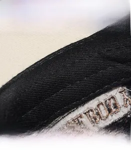 Detail of 3D embroidery on cotton twill cap featuring a wide sweatband for comfort