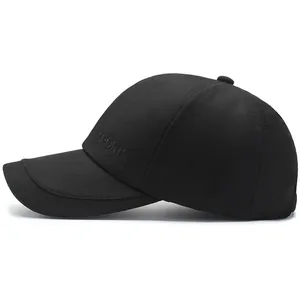 Casquette de baseball noire minimaliste avec broderie SPORTS et visière incurvée