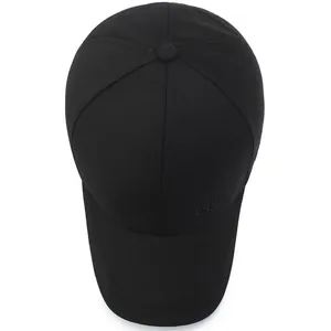 Casquette de baseball de sport noire classique avec lettrage brodé pour le soleil