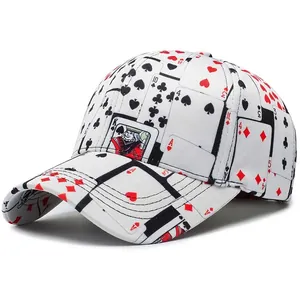 Creative Playing Cards Full Print Baseball Cap For Men Women Casual Cotton Blend Hip Hop Streetwear Sunshade Adjustable Hat