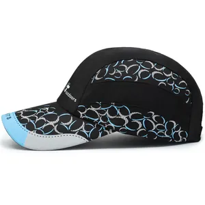 Casquette de baseball unisexe avec imprimé géométrique bleu et tissu à séchage rapide