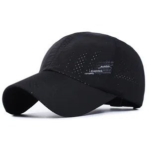 Unisex black breathable mesh baseball cap with side print for outdoor summer sports