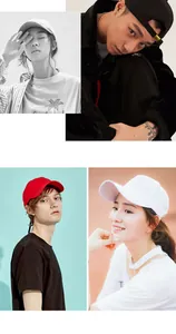 Détails de casquettes de baseball en coton blanc, rouge et noir avec visières incurvées