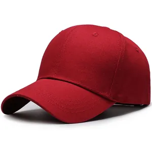 Casquette de baseball classique rouge foncé à six panneaux vue de profil sur fond blanc