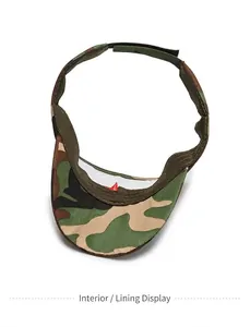 Breathable mesh lining and adjustable velcro strap on kids camouflage sun visor hat
