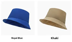 Detail of royal blue and khaki sun hats featuring breathable quick-dry mesh fabric