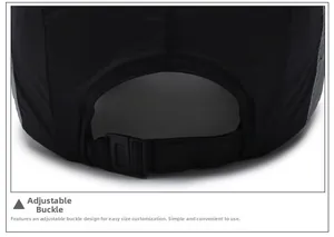 Gros plan sur la boucle réglable et la sangle d'une casquette de sport à séchage rapide