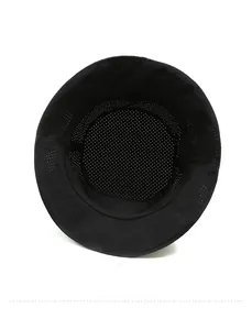 Detail of black sun hat featuring breathable mesh lining and precise stitching