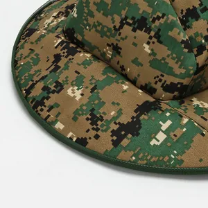 Outdoor sun protection digital jungle camouflage boonie hat with wide brim design