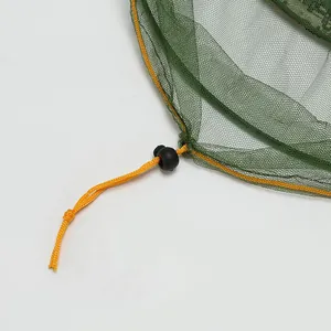 Filet de tête anti-moustique vert extérieur avec cordon de serrage jaune réglable