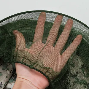 Outdoor fine mesh mosquito head net for fishing and hiking with camouflage detail