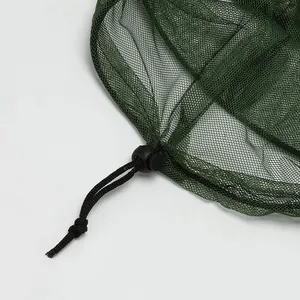Outdoor mosquito net hat with mesh screen and adjustable drawstring for sun protection