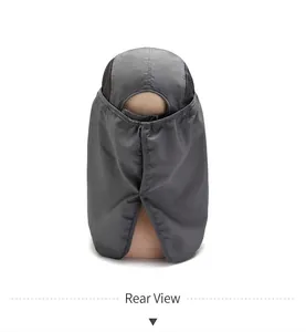 Dettaglio cappello outdoor grigio scuro con rete traspirante e protezione per il collo