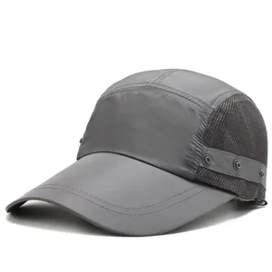 Berretto da baseball grigio scuro a 5 pannelli con mesh traspirante per escursioni