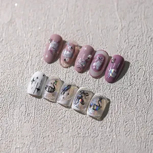 3D Relief Nail Art Stickers Holographic Laser Swan Ballet Theme Ultra Thin Self Adhesive Manicure Decoration For Women