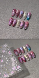 Detail of zodiac nail stickers M-273 with constellation symbols and nebula designs