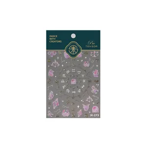 Cartoon zodiac nail stickers set with gold constellation patterns and M-273 model code