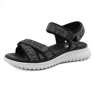 Women's Sporty Platform Wedge Sandals Lightweight Breathable Casual Summer Shoes With Adjustable Velcro Straps Non-Slip