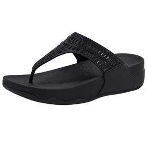 Chanclas con Cuña de Strass para Mujer Sandalias de Plataforma con Suela Gruesa Cómodas y Ligeras Zapatos de Playa Bohemios de Verano