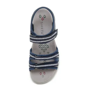 Damen Casual Sport Sandalen Verstellbarer Klettverschluss Plateau Keilabsatz Schuhe Ethno Print TPR Sohle Bequeme Sommer Schuhe