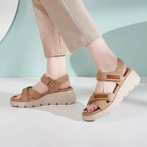 Sandali con Zeppa Casual da Donna Sandali con Plateau in Pelle PU Leggeri con Cinturino a Strappo Regolabile Scarpe Estive all'Aperto
