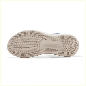 Detail view of anti-slip platform sole texture with size 36 engraving on beach sandals